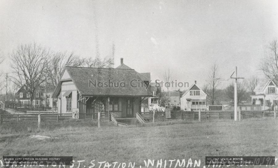 Postcard: Washington Street Station, Whitman, Massachusetts